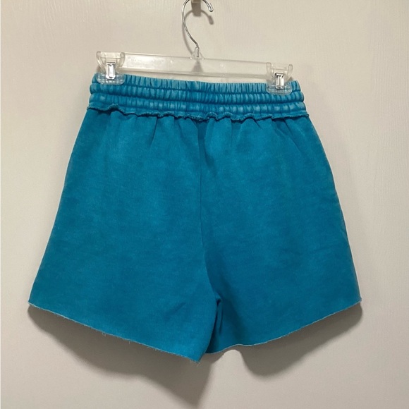 Zenana Fleece Casual Shorts, Deep Sky - Picture 2 of 2